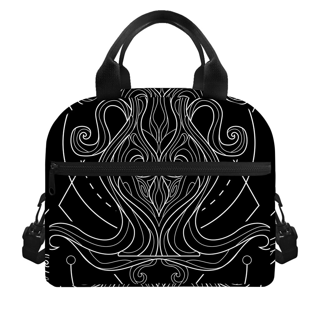 Black And White Aquarius Sign Print Insulated Lunch Bag