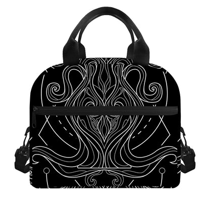 Black And White Aquarius Sign Print Insulated Lunch Bag