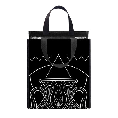 Black And White Aquarius Sign Print Insulated Lunch Tote