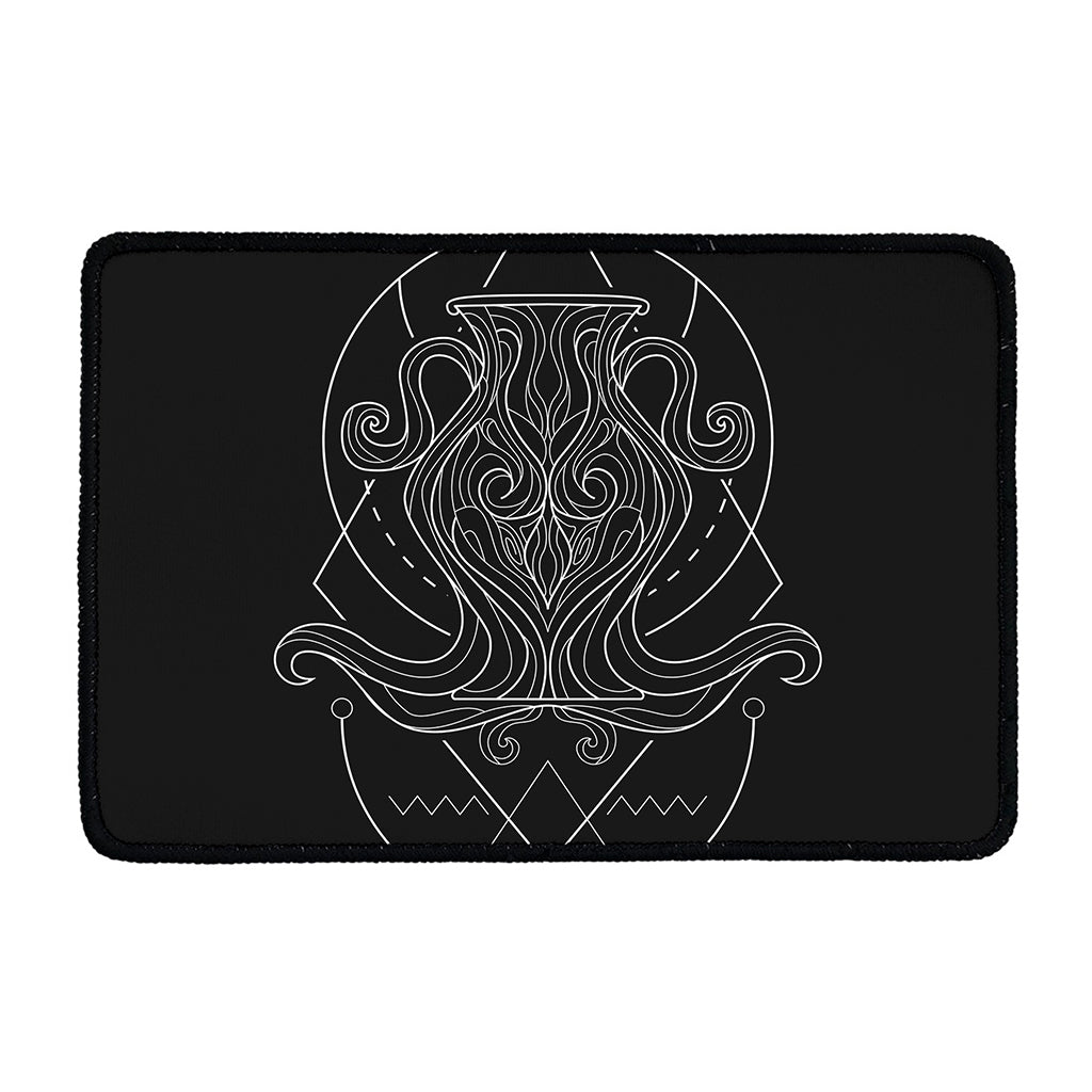 Black And White Aquarius Sign Print Kitchen Mat