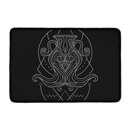 Black And White Aquarius Sign Print Kitchen Mat