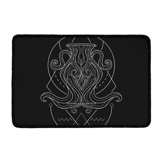 Black And White Aquarius Sign Print Kitchen Mat