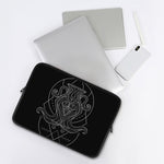 Black And White Aquarius Sign Print Laptop Sleeve