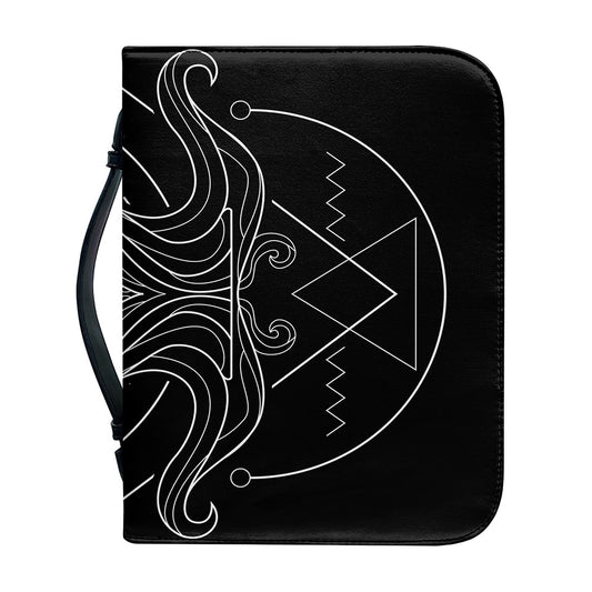 Black And White Aquarius Sign Print Leather Bible Cover