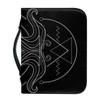Black And White Aquarius Sign Print Leather Bible Cover