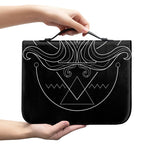 Black And White Aquarius Sign Print Leather Bible Cover