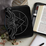 Black And White Aquarius Sign Print Leather Bible Cover