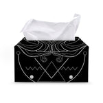 Black And White Aquarius Sign Print Leather Tissue Box Cover
