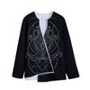 Black And White Aquarius Sign Print Long Sleeve Short Coat