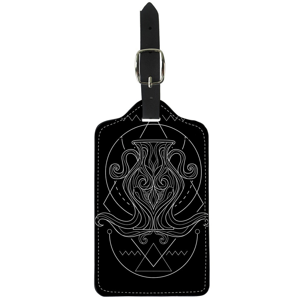 Black And White Aquarius Sign Print Luggage Tag