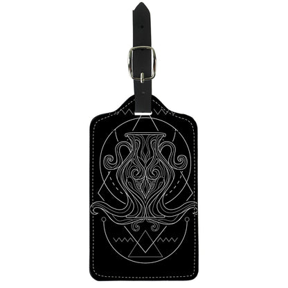 Black And White Aquarius Sign Print Luggage Tag