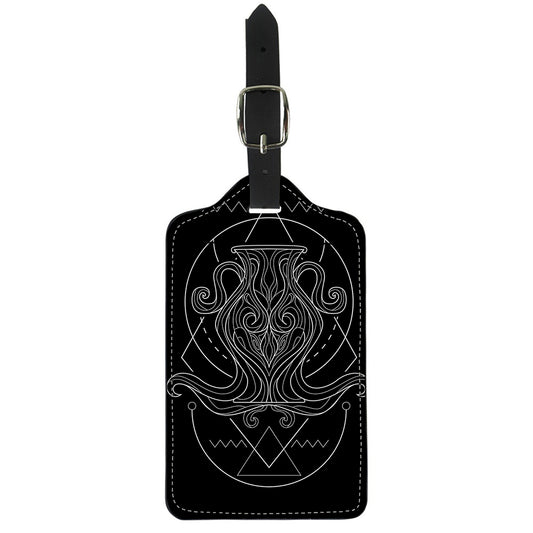 Black And White Aquarius Sign Print Luggage Tag