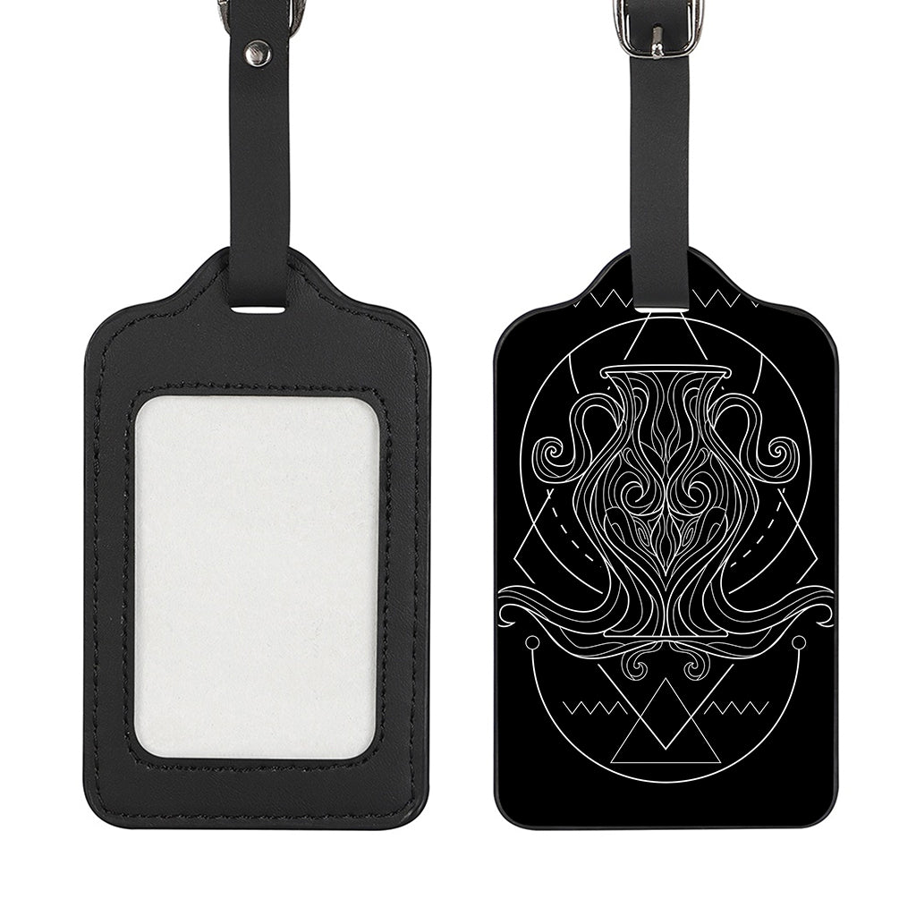 Black And White Aquarius Sign Print Luggage Tag