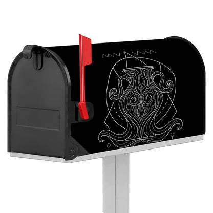 Black And White Aquarius Sign Print Mailbox Cover