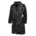 Black And White Aquarius Sign Print Men's Bathrobe