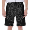 Black And White Aquarius Sign Print Men's Beach Shorts