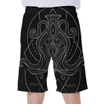 Black And White Aquarius Sign Print Men's Beach Shorts