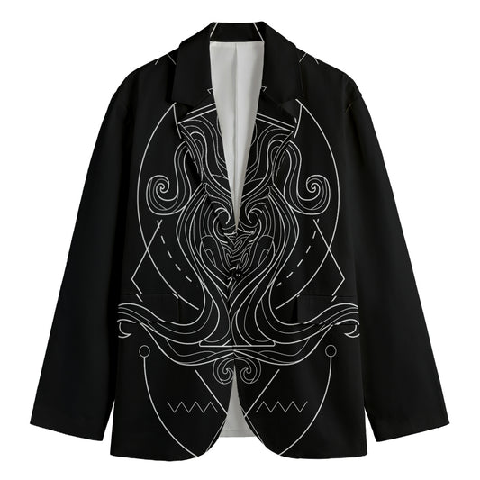 Black And White Aquarius Sign Print Men's Blazer