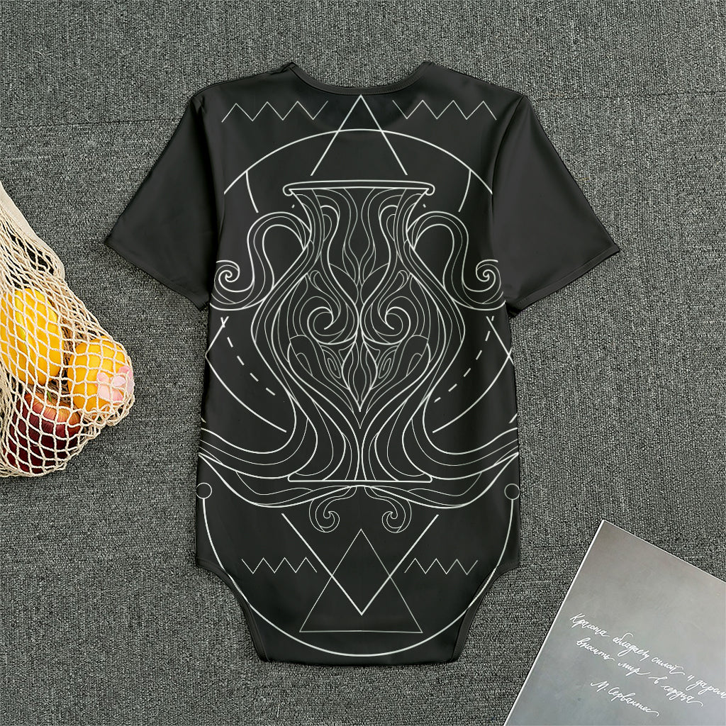 Black And White Aquarius Sign Print Men's Bodysuit