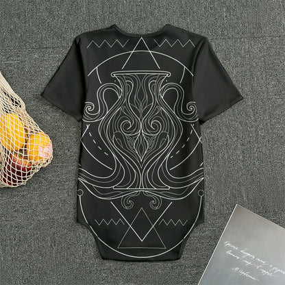 Black And White Aquarius Sign Print Men's Bodysuit