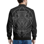 Black And White Aquarius Sign Print Men's Bomber Jacket