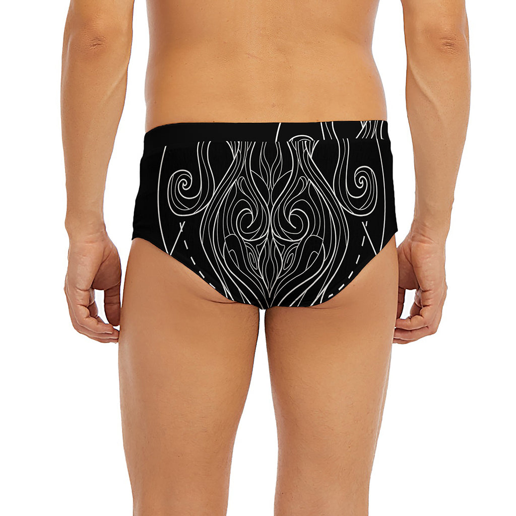 Black And White Aquarius Sign Print Men's Briefs