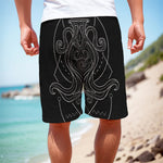 Black And White Aquarius Sign Print Men's Cargo Shorts