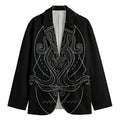 Black And White Aquarius Sign Print Men's Cotton Blazer