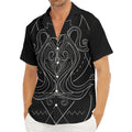Black And White Aquarius Sign Print Men's Deep V-Neck Shirt