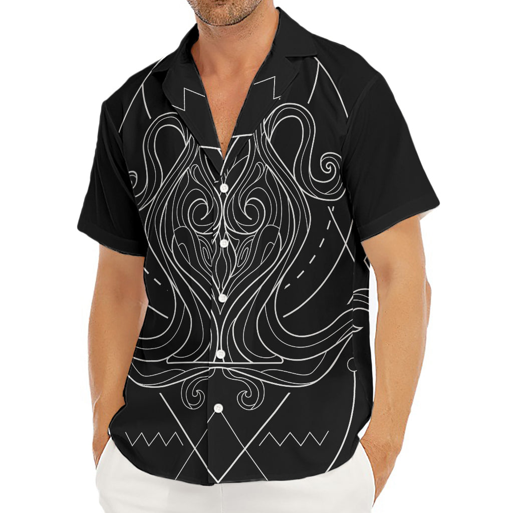 Black And White Aquarius Sign Print Men's Deep V-Neck Shirt