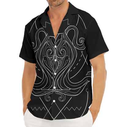 Black And White Aquarius Sign Print Men's Deep V-Neck Shirt
