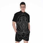 Black And White Aquarius Sign Print Men's Rompers