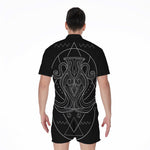 Black And White Aquarius Sign Print Men's Rompers