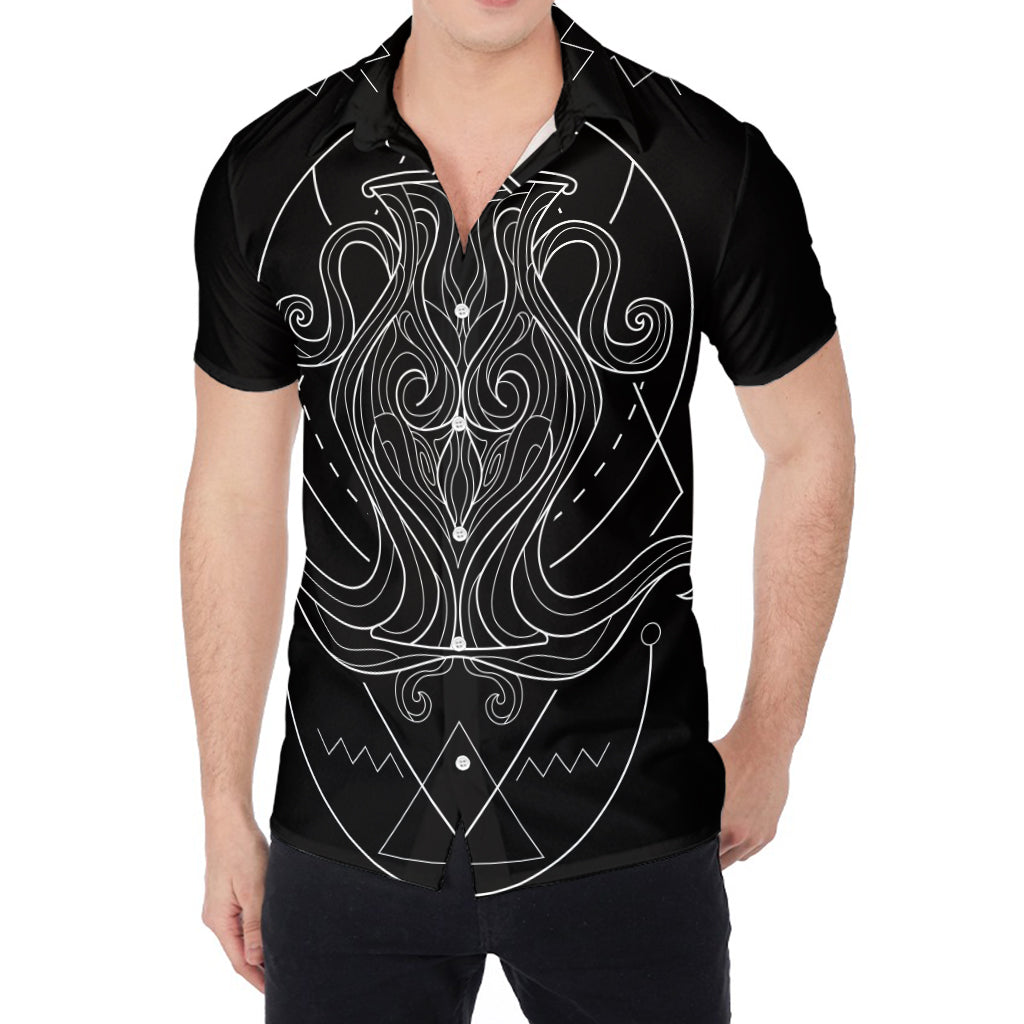 Black And White Aquarius Sign Print Men's Shirt