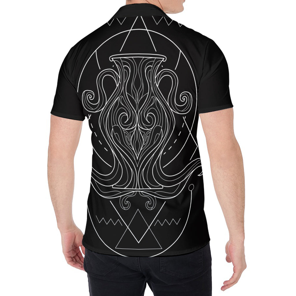 Black And White Aquarius Sign Print Men's Shirt