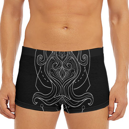 Black And White Aquarius Sign Print Men's Short Boxer Briefs