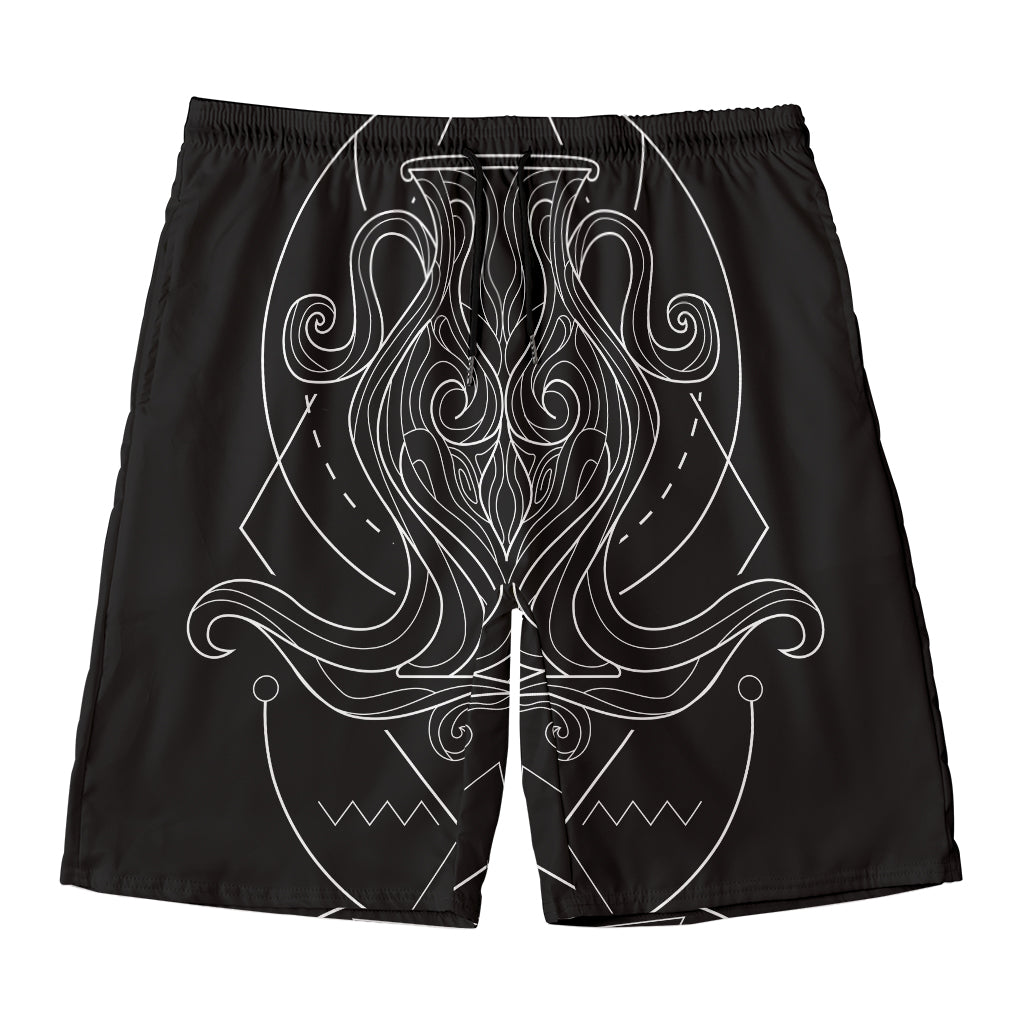 Black And White Aquarius Sign Print Men's Swim Trunks
