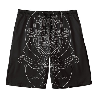 Black And White Aquarius Sign Print Men's Swim Trunks