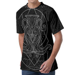 Black And White Aquarius Sign Print Men's Velvet T-Shirt