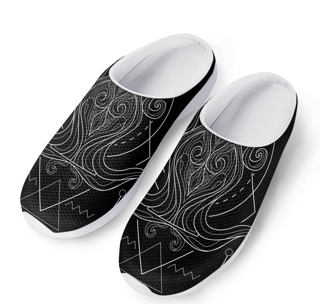 Black And White Aquarius Sign Print Mesh Casual Shoes