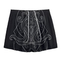 Black And White Aquarius Sign Print Mesh Shorts