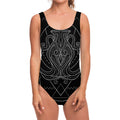 Black And White Aquarius Sign Print One Piece Swimsuit