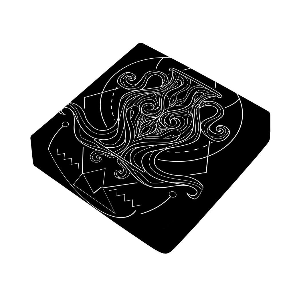 Black And White Aquarius Sign Print Outdoor Seat Cushion Cover
