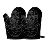 Black And White Aquarius Sign Print Oven Mitts