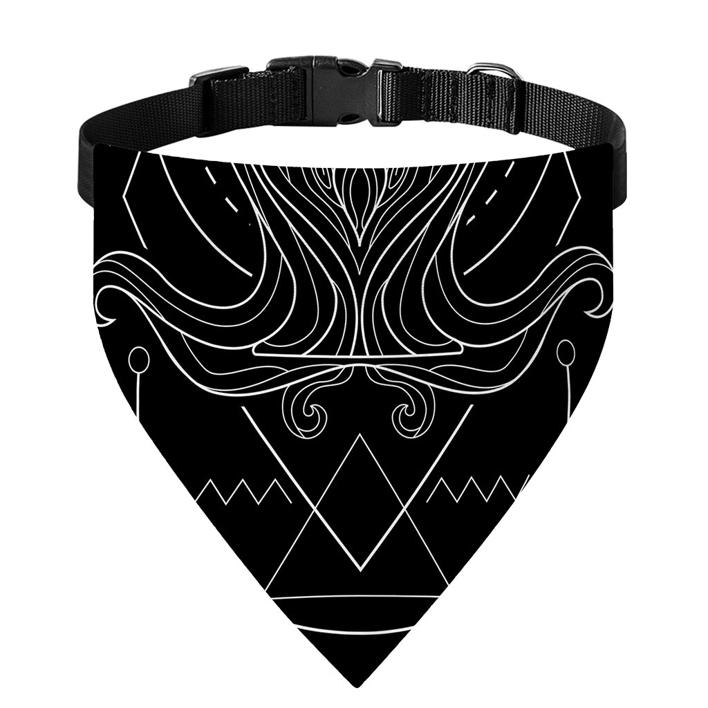 Black And White Aquarius Sign Print Over The Collar Dog Bandana