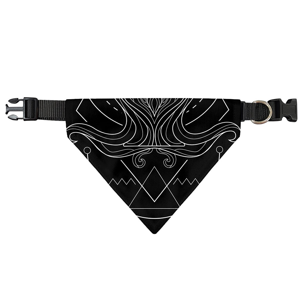 Black And White Aquarius Sign Print Over The Collar Dog Bandana