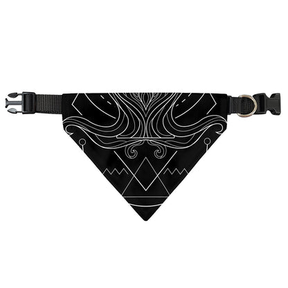 Black And White Aquarius Sign Print Over The Collar Dog Bandana