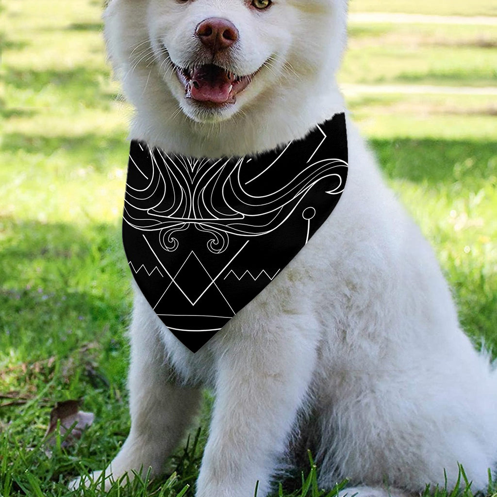 Black And White Aquarius Sign Print Over The Collar Dog Bandana