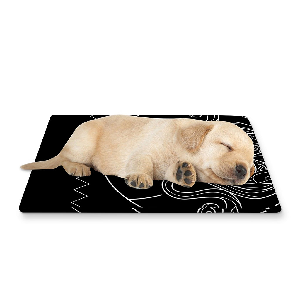 Black And White Aquarius Sign Print Pet Cooling Mat Cover