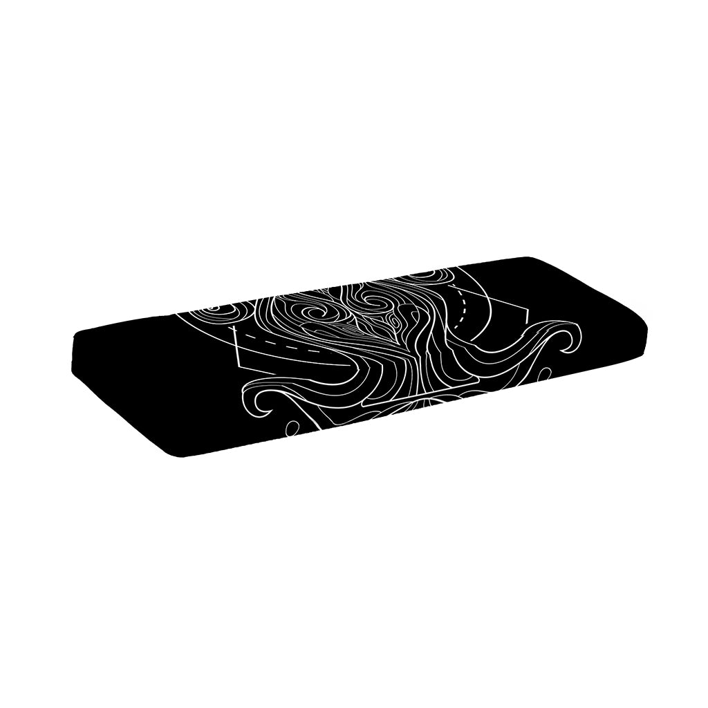 Black And White Aquarius Sign Print Piano Keyboard Cover
